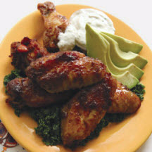 Fajita Chicken Wings with Avocado Dipping Sauce