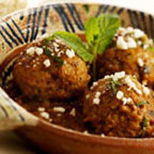 Meatballs with Chipotle Chile Sauce with Queso Fresca Cheese