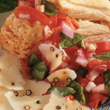 Pepato Cheese Crisps with Plum Tomato Salsa