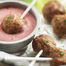 Touchdown Turkey Pesto Party Pops with Hail Mary Horseradish Dipping Sauce
