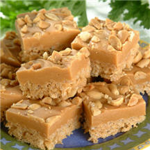 Crispy Peanut Butterscotch Fudge Squares