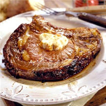 Ancho-Rubbed Prime Rib with Grilled Papaya Butter
