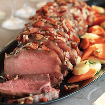 Bacon and Herb Topped Beef Roast