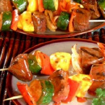 Beef Kabobs Olé with Summer Salsa