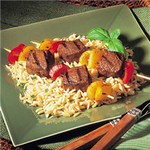 Beef Kabobs with Parmesan Orzo