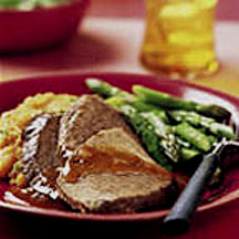 Beef Pot Roast with Maple Sweet Potatoes and Cider Gravy
