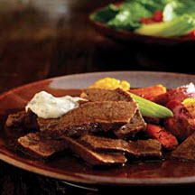 Braised Beef with Lime-Cilantro Mayonnaise