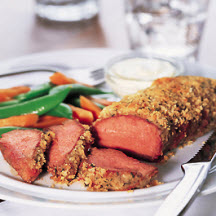 Crumb Crusted Petite Tender Roasts with Wasabi Sour Cream