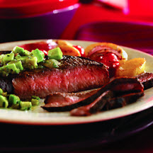 Cumin-Rubbed Steaks with Avocado Salsa Verde