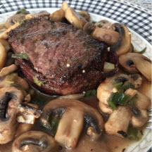 Marinated Steak with Mushrooms