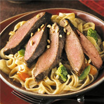Flat Iron Steaks with Peanut Sauce