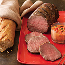 Garlicky Beef Roast with Grilled Tomato Pesto