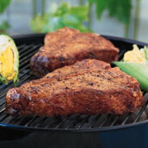 Grilled T-Bone Steaks with BBQ Rub