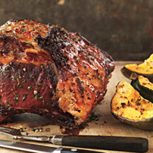 Maple-Glazed Rib Roast with Roasted Acorn Squash