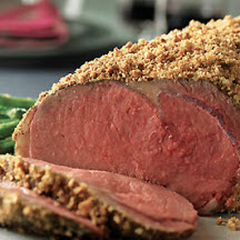Ribeye Roast with Dijon Crust and Roasted Green Beans