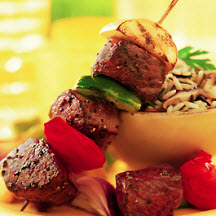 Steak Kabobs & Wild Rice with Mushrooms