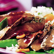 Steak with Ginger Plum Barbecue Sauce