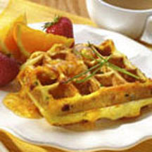 Cheddar, Ham and Chive Waffles