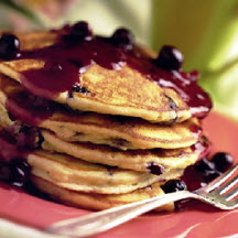 Fluffy Blueberry Pancakes with Sauce