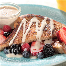 View the recipe for French Toast with Cinnamon Sauce. French Toast with Cinnamon Sauce