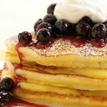 Lemon Ricotta Pancakes with Warm Blueberry Compote