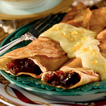 Orange Mincemeat Crêpes with Cream Sauce