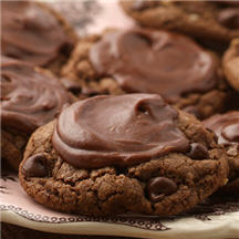 Frosted Double Chocolate Cookies