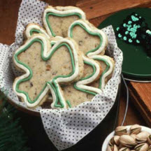 Shamrock Cookies with Pistachios