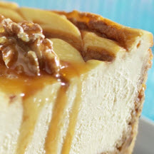Walnut-Crusted Caramel-Bourbon Swirl Cheesecake