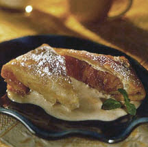 View the recipe Fruit Filled Chimichangas with Cinnamon Custard Sauce. Fruit Filled Chimichangas with Cinnamon Custard Sauce