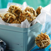 View the recipe for Coconut-Date-Nut Balls. Coconut-Date-Nut Balls
