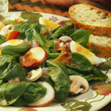 Fresh Greens with Hot Bacon Dressing
