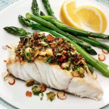 View recipe for Almond and Asparagus Crusted Grouper. Almond and Asparagus Crusted Grouper