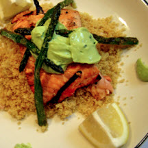 Grilled Salmon with Avocado Tarragon Sauce