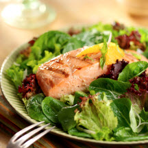 Grilled Salmon with Citrus Salsa and Baby Greens