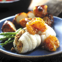 Hazelnut Stuffed Sole with Oranges