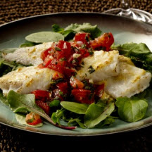 Pollock with Three Pepper Salsa