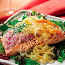 Salmon with Orange Citrus Onions