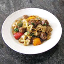 Farfalle with Italian Sausage and Peppers