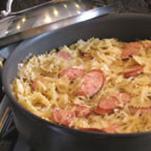 Sausage and Sauerkraut Pasta Skillet