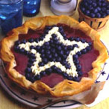 Red, White and Blueberry Cheesecake Pie