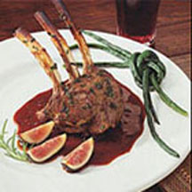 Grilled Rack of Lamb over Rosemary Fig Sauce