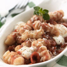 Potato Gnocchi with Tomatoes and Fresh Mozzarella