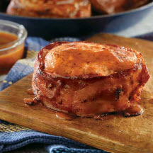 Bacon-Pork Chops with BBQ Glaze
