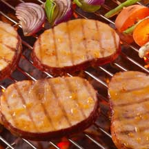 Grilled Ham Steaks with Apricot Glaze