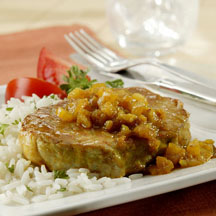 Pineapple Curried Pork Chops