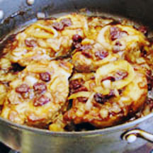 Pork Chops with Caramelized Onions & Dried Cherries