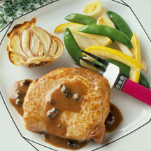 Pork Chops with Mustard-Peppercorn Sauce