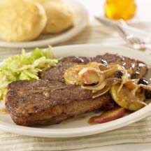 Spicy Pork Steaks with Apple-Mustard Sauce