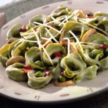 Tortellini Alfredo with Peas and Bacon